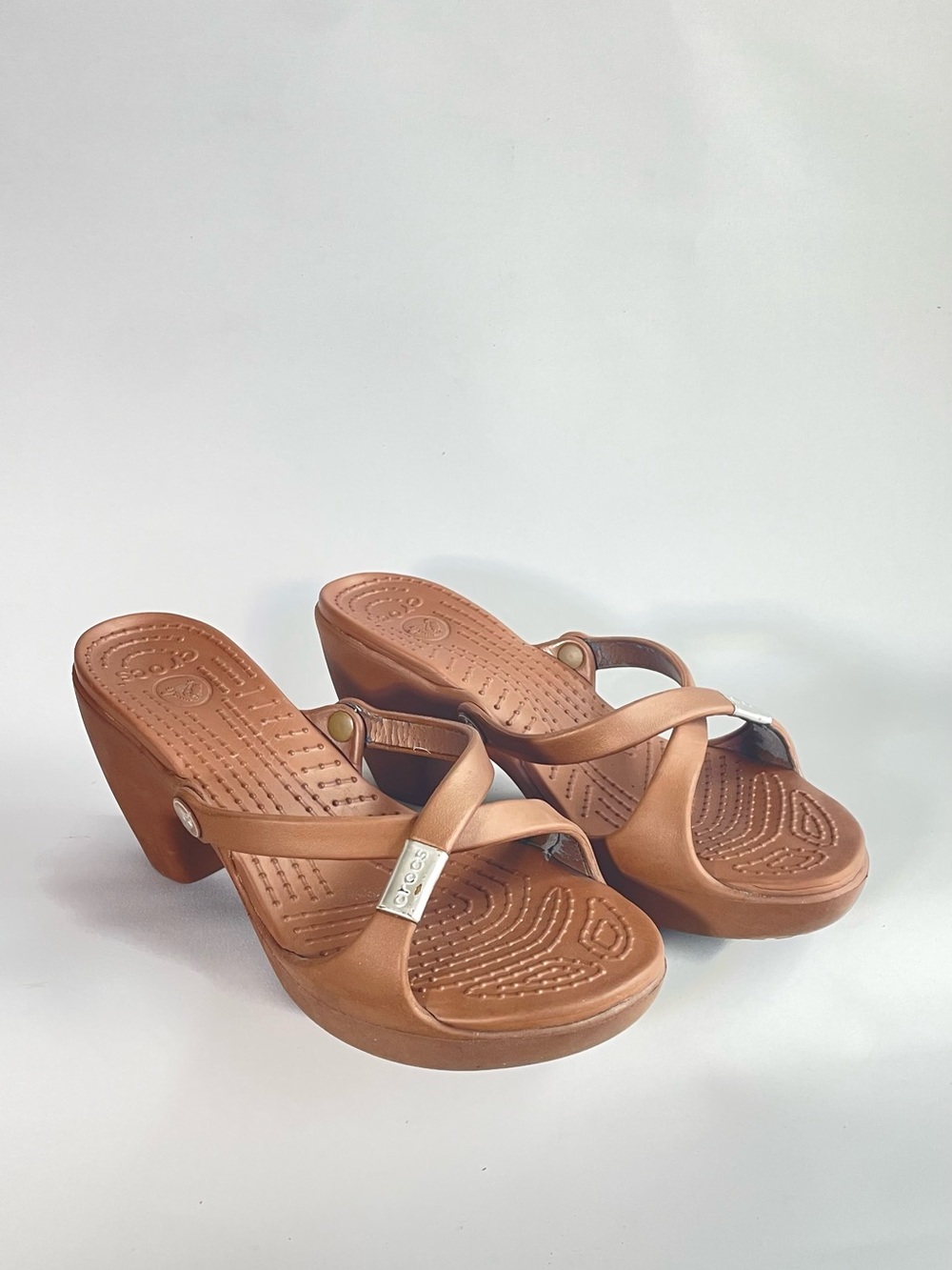 CROCS Women's Brown Tan Wedge Sandals